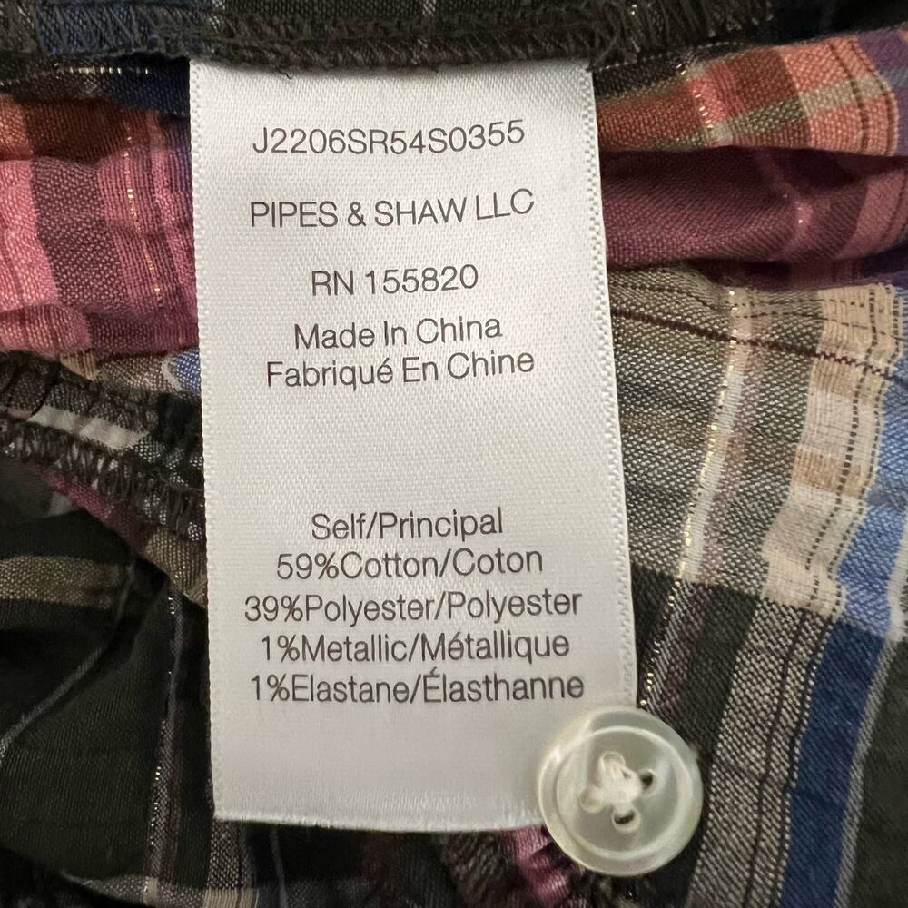 Veronica Beard NWOT Katalina Plaid Bib Top Size 0 - Picture 5 of 5